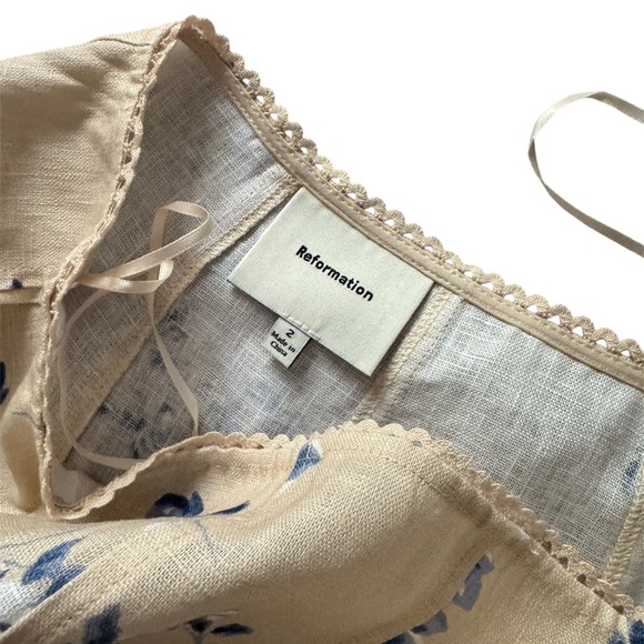 Reformation Anatolia Linen Two Piece Size 2 - Picture 6 of 7
